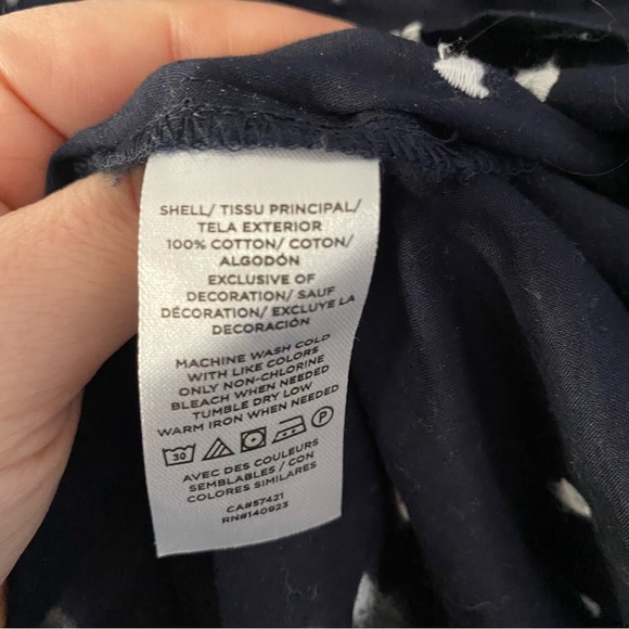 Loft Navy Heart Embroidered Shirt - Picture 5 of 5